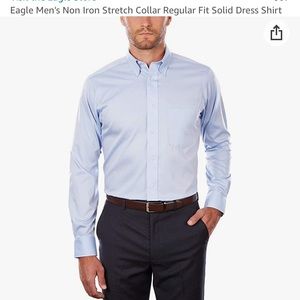 NWT Eagle Shirtmakers Regular Fit Men's Buttondown Shirt 17 1/2, 36/37 Blue Mist